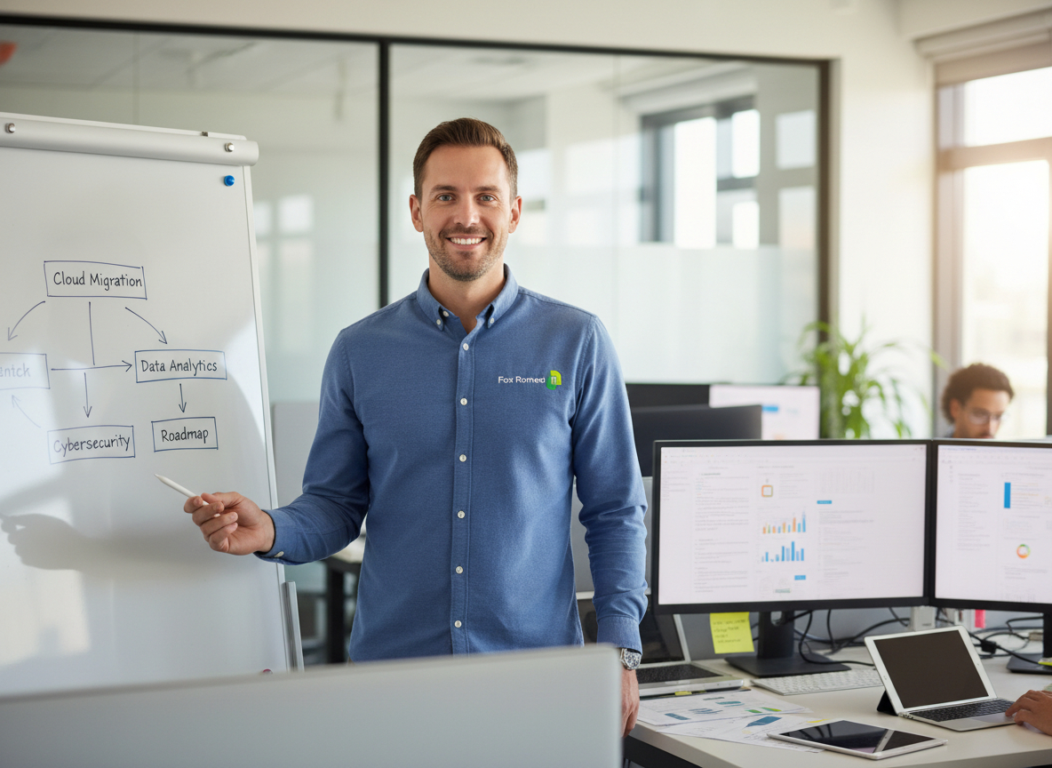 Strategische IT-Planung: Ein externer CIO entwickelt die Roadmap für die Digitalisierung.