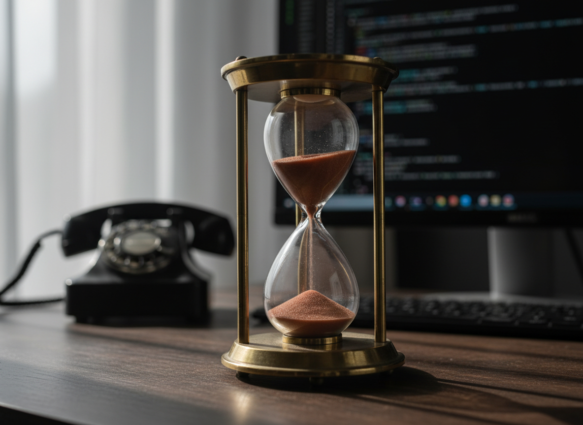 Ein Mitarbeiter wartet auf IT-Support: Symbolbild für den Unterschied zwischen vertraglicher Reaktionszeit und tatsächlicher Problemlösung.