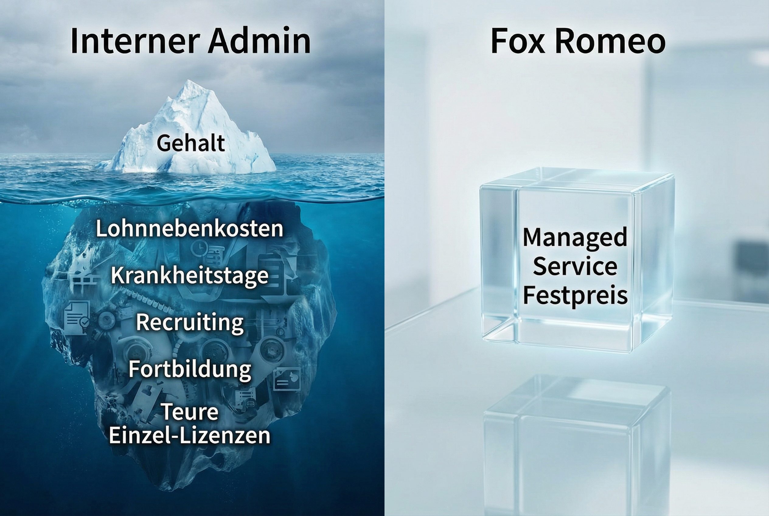 Vergleich Kosten interner Admin vs Managed Service Desk