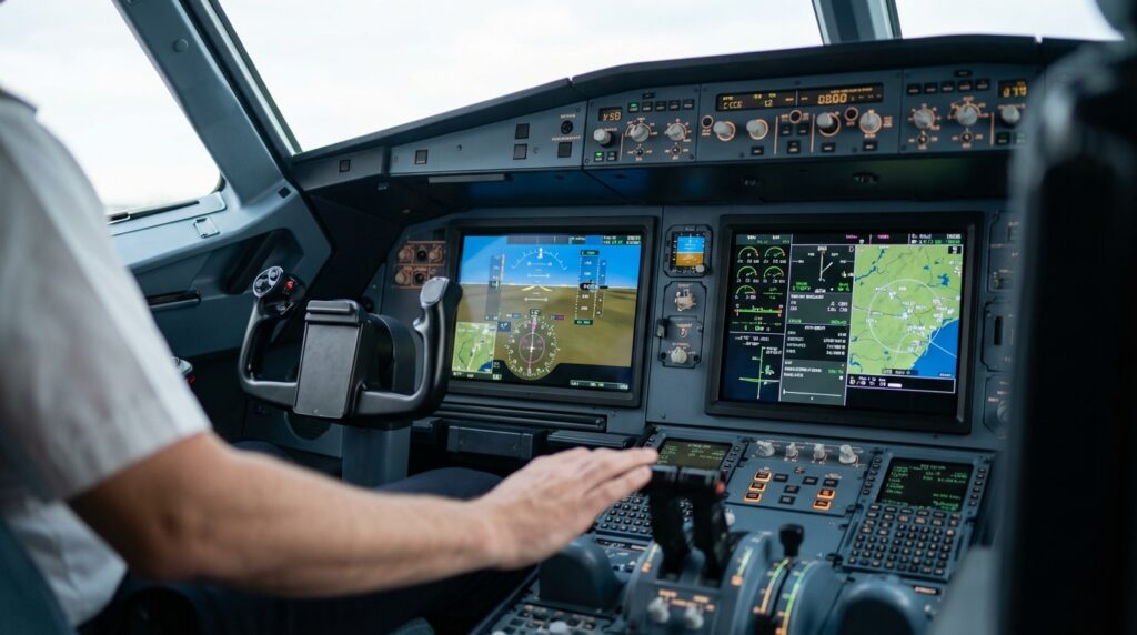 automatische Notlandung unter Konzept Illustration